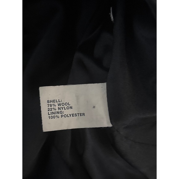 Minimalist Black Wool Blend Coat Size S Button Front Stand Collar Winter Jacket - Picture 5 of 16